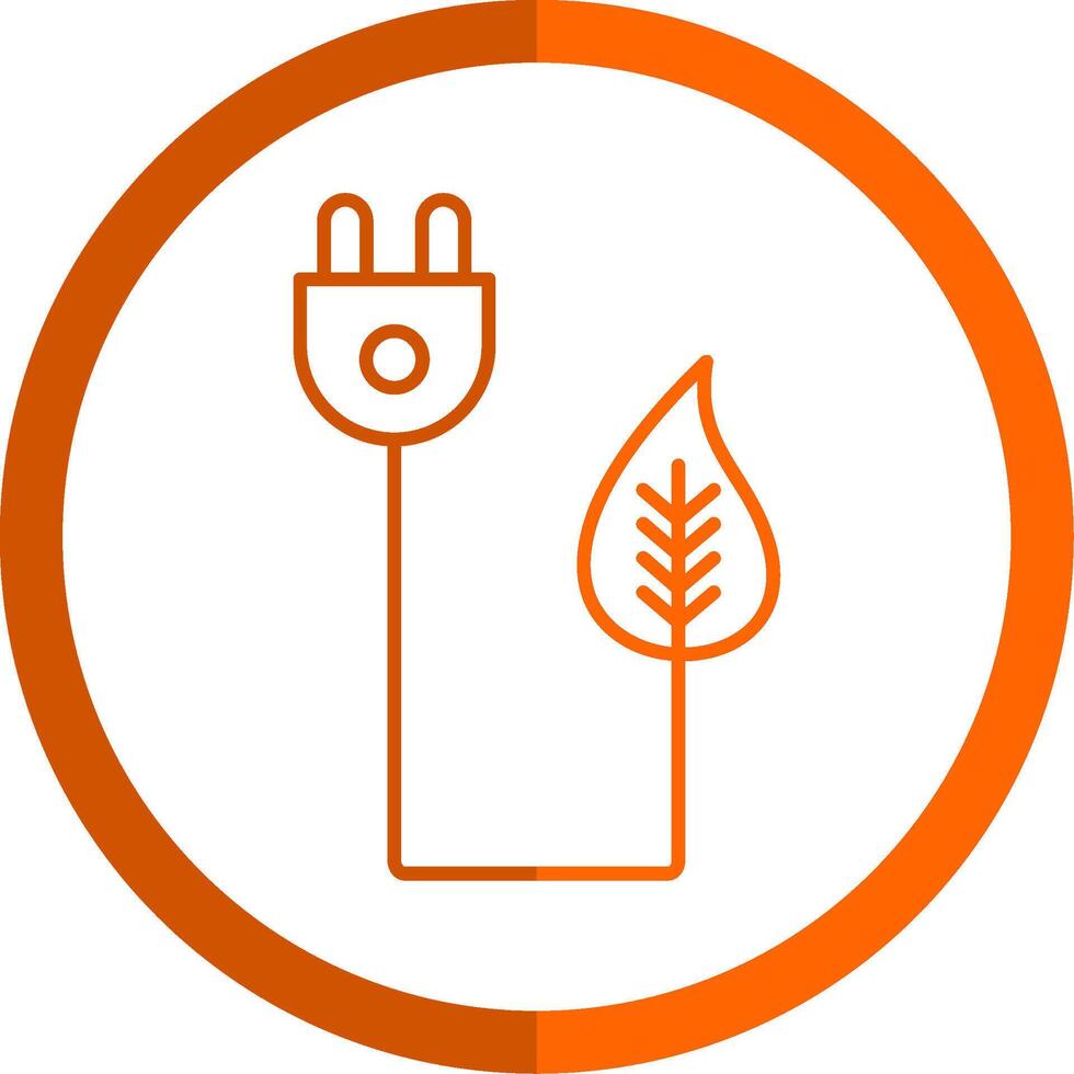 Bio Energy Line Orange Circle Icon vector
