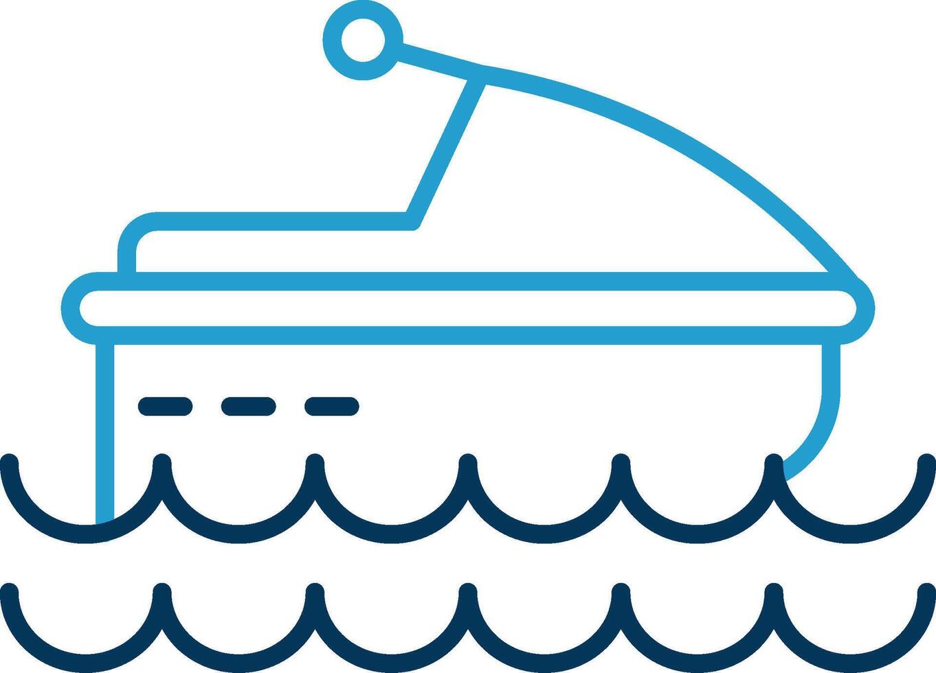 Jet Ski Line Blue Two Color Icon vector