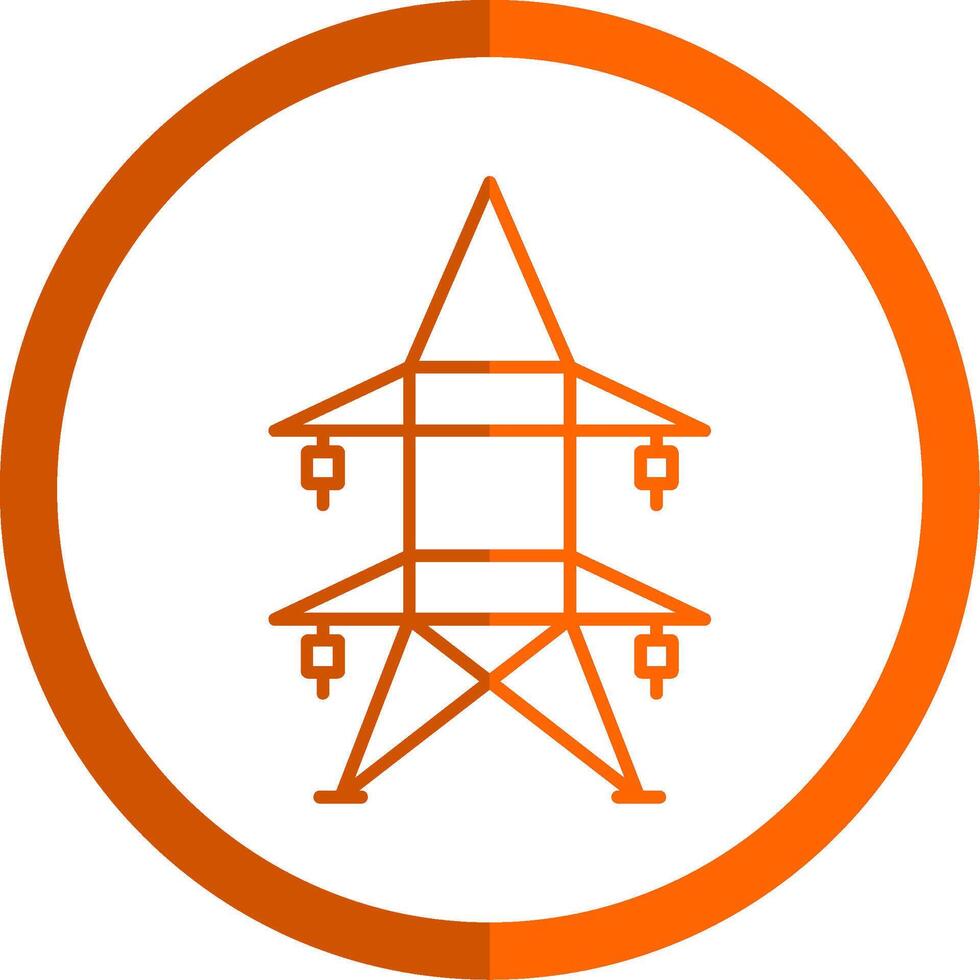 Electric Tower Line Orange Circle Icon vector