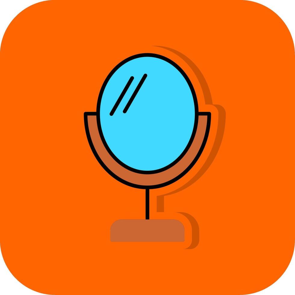 Mirror Filled Orange background Icon vector