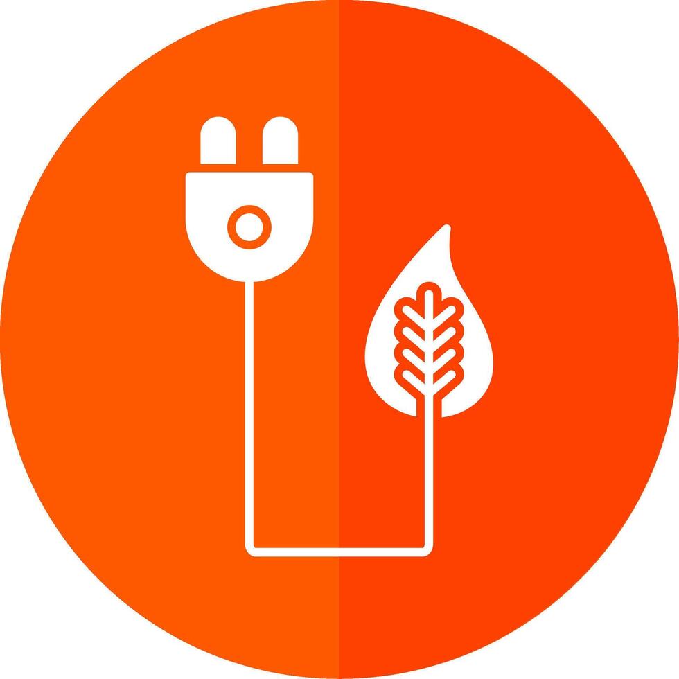 Bio Energy Glyph Red Circle Icon vector