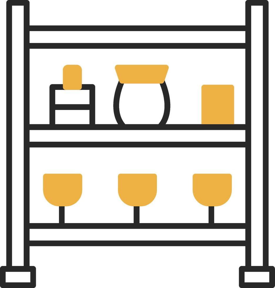 Shelves Skined Filled Icon vector