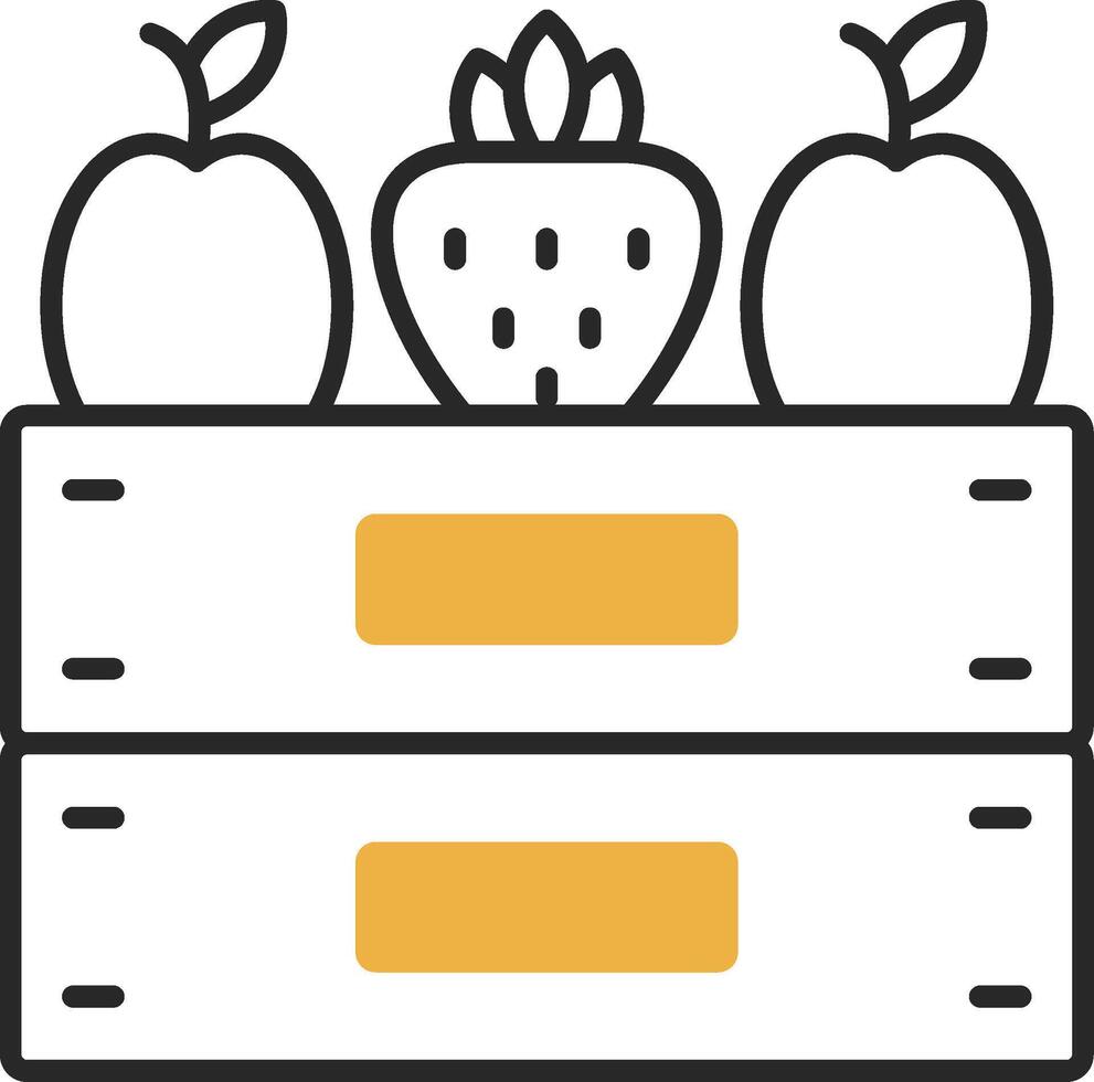 Fruit Box Skined Filled Icon vector