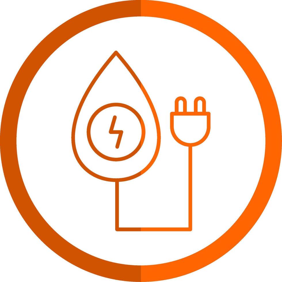 Water Energy Line Orange Circle Icon vector