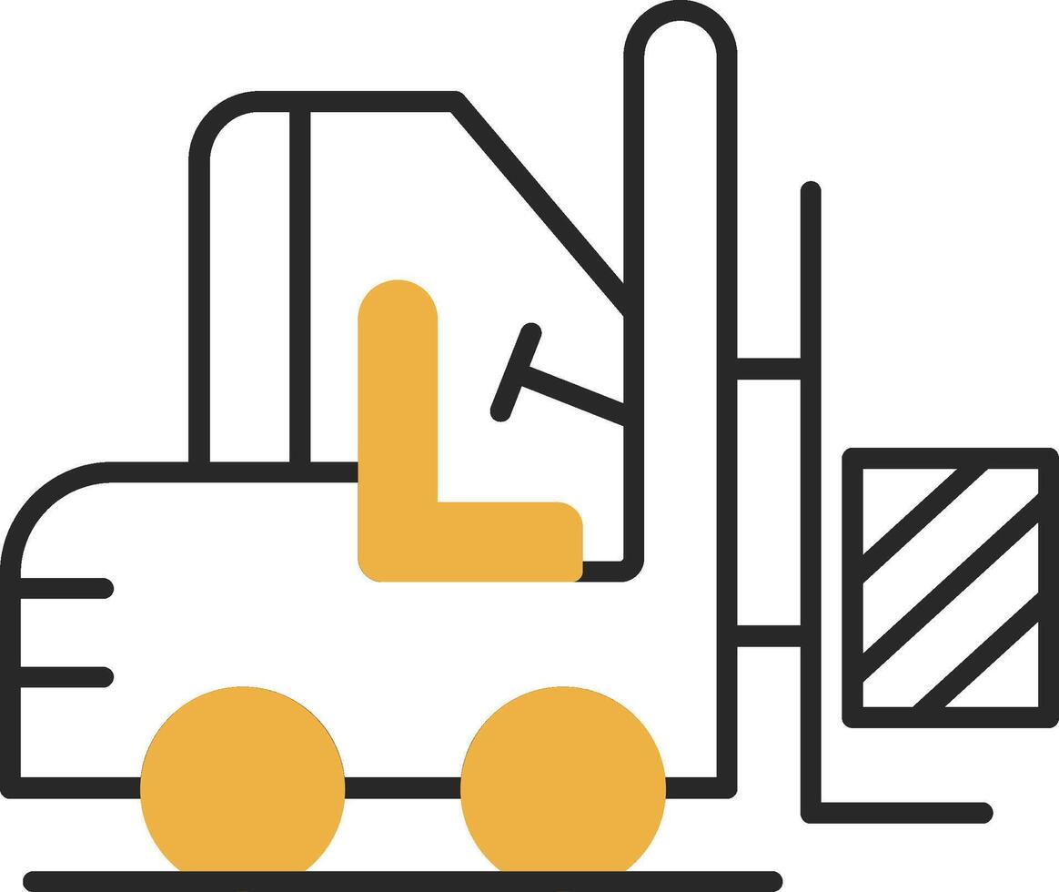 Forklift Skined Filled Icon vector