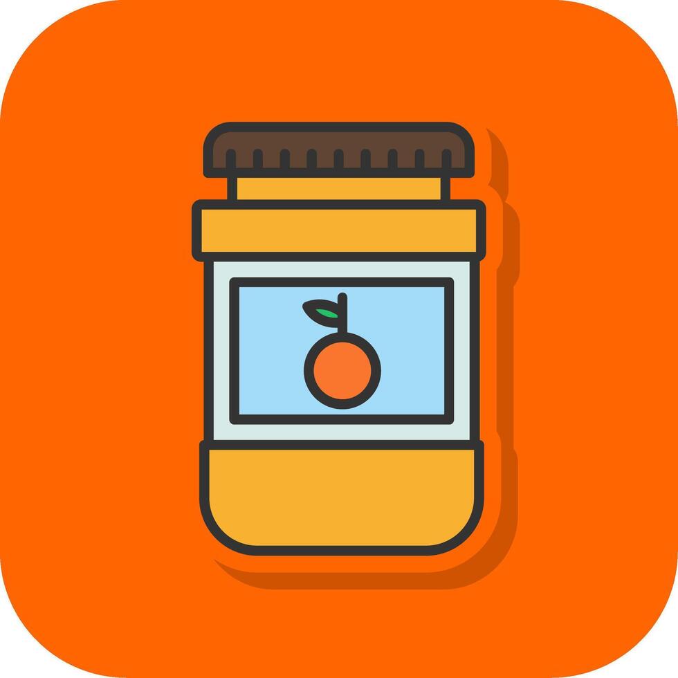 mermelada lleno naranja antecedentes icono vector