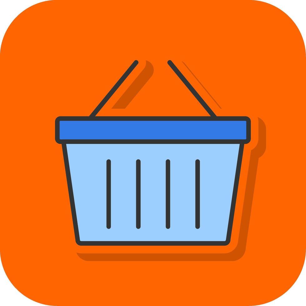 Basket Filled Orange background Icon vector