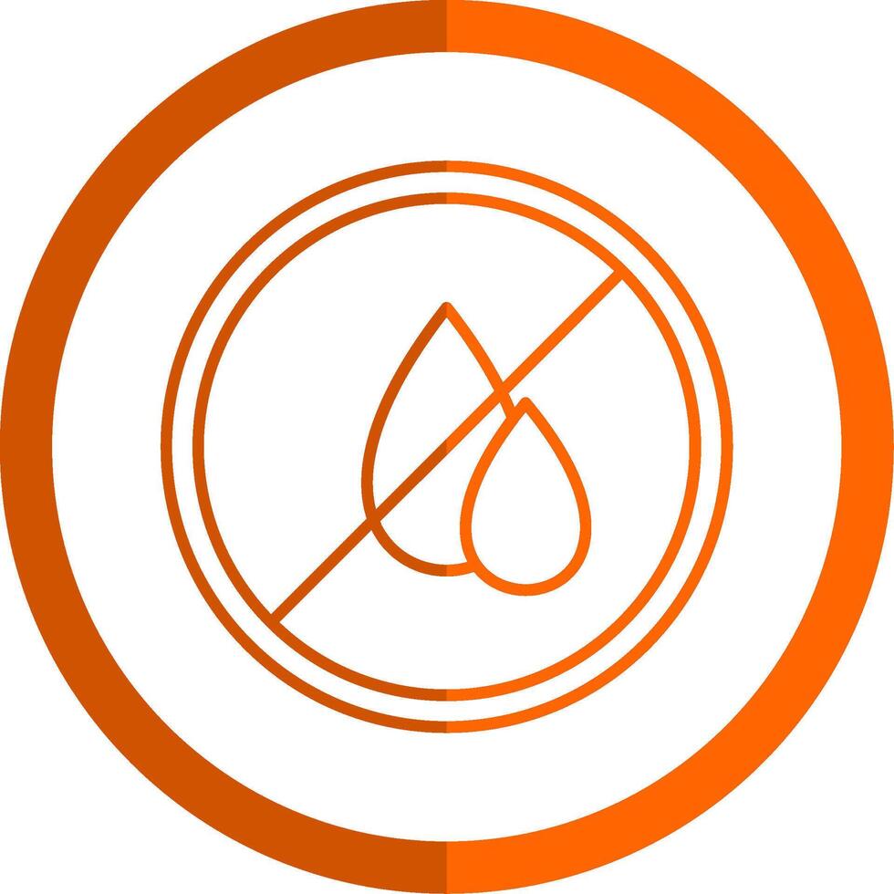 Water Scarcity Line Orange Circle Icon vector
