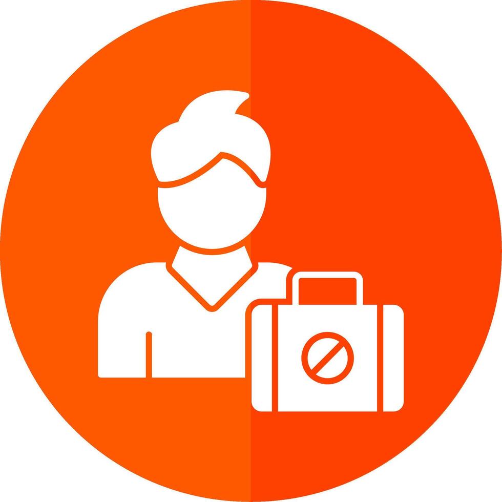 Unemployed Glyph Red Circle Icon vector