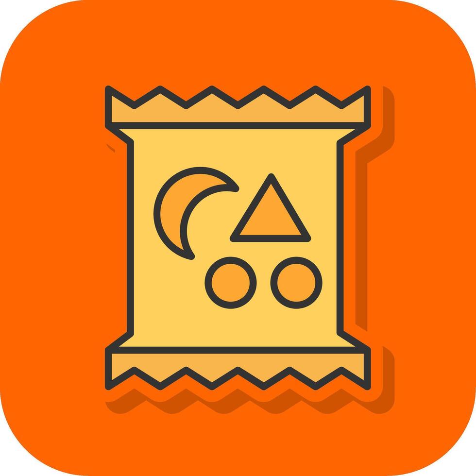 Snack Filled Orange background Icon vector