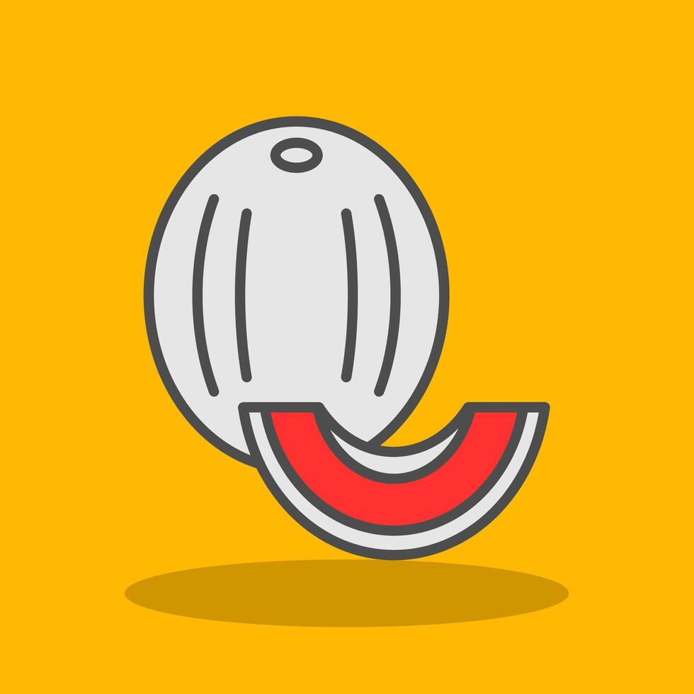 Honeydew melon Filled Shadow Icon vector