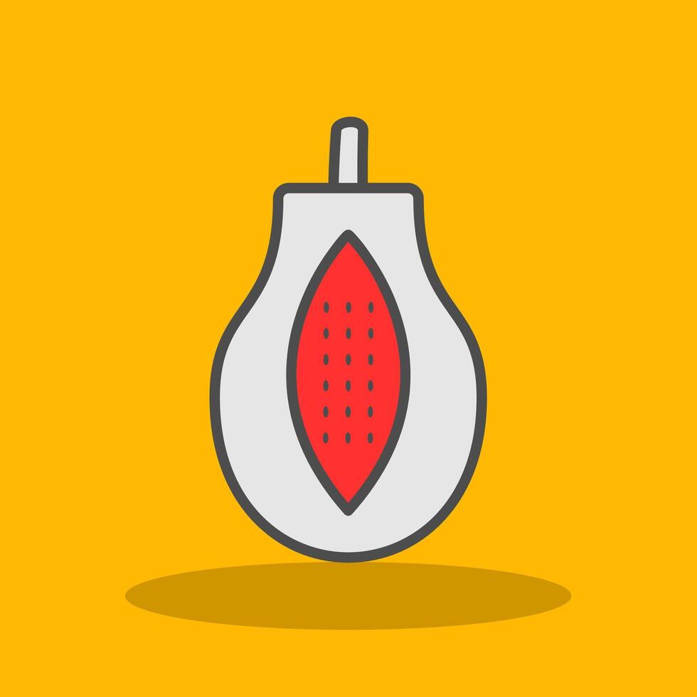 Papaya Filled Shadow Icon vector