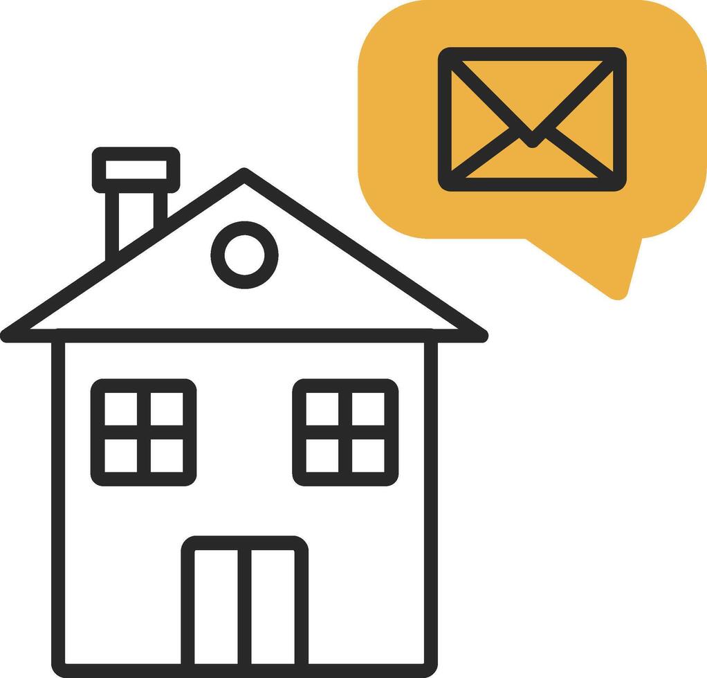 Home Message Skined Filled Icon vector