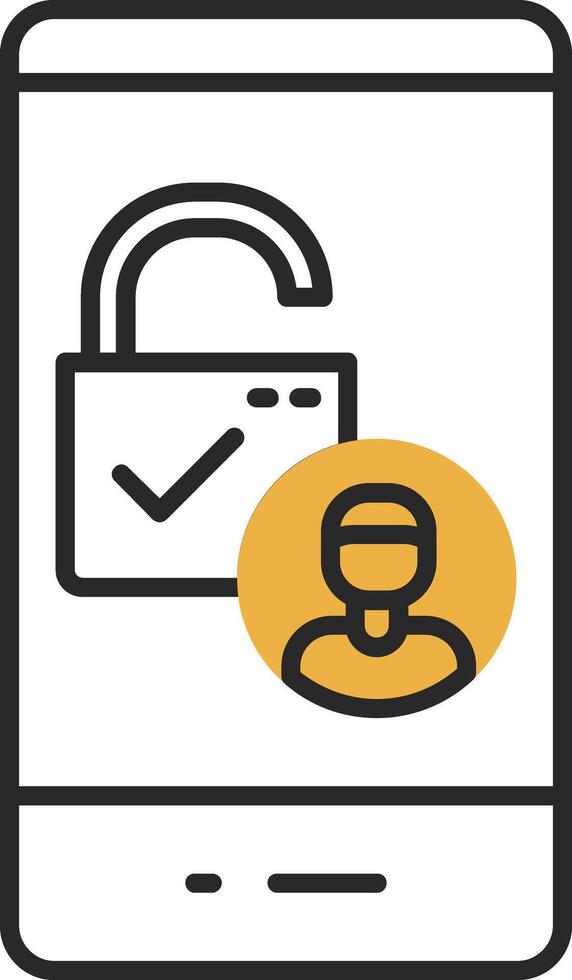 Access Skined Filled Icon vector