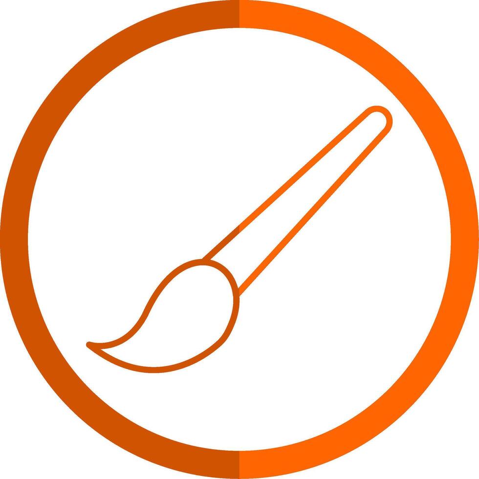 Brush Line Orange Circle Icon vector