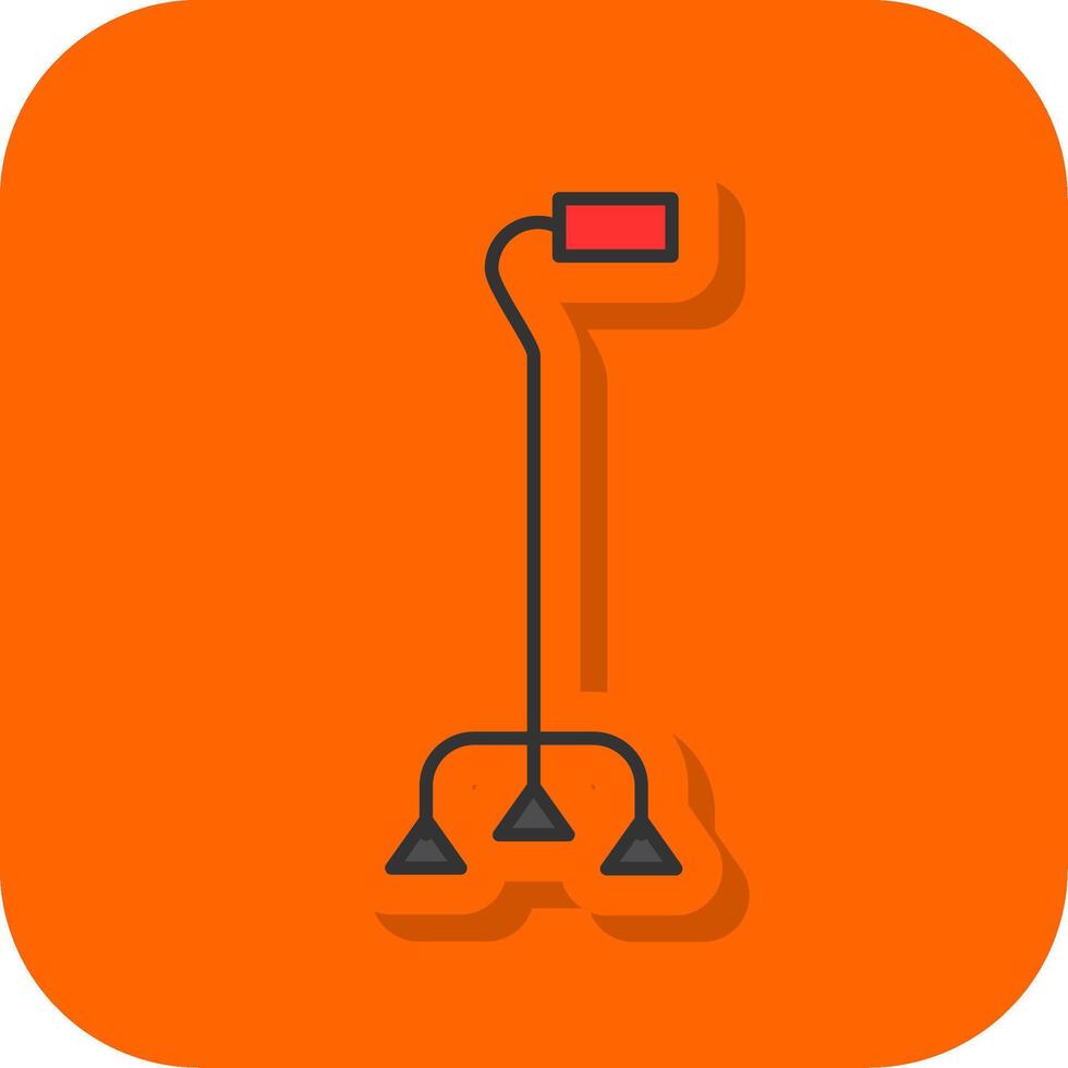 Walking Stick Filled Orange background Icon vector