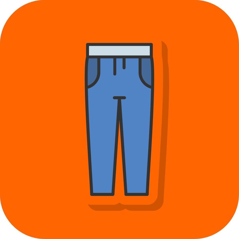 Trousers Filled Orange background Icon vector