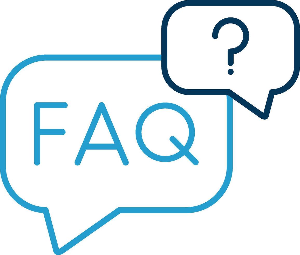 Faq Line Blue Two Color Icon vector