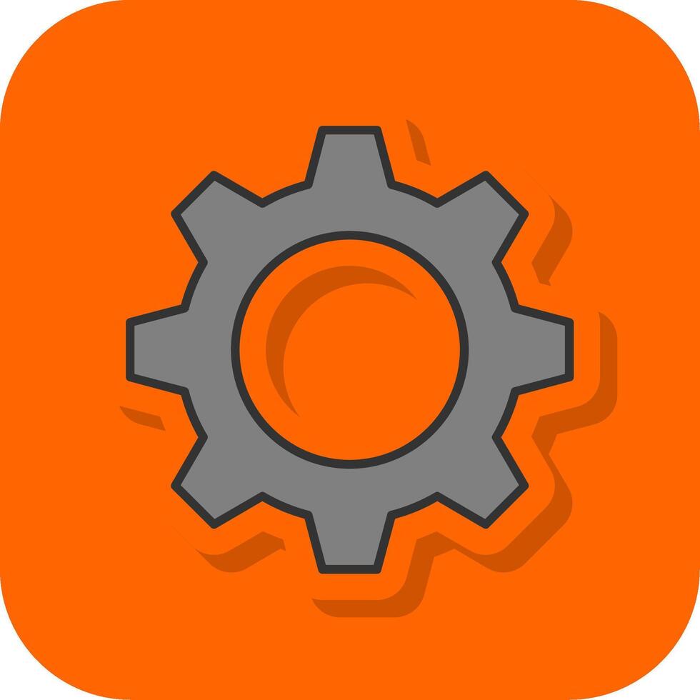 Optimization Filled Orange background Icon vector
