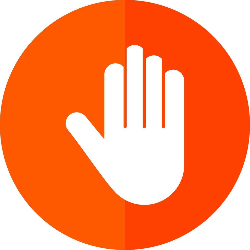 Hand Glyph Red Circle Icon vector