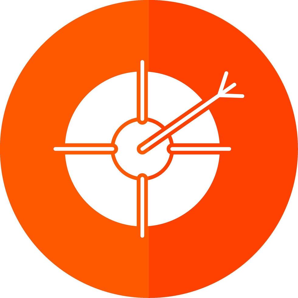 Goal Glyph Red Circle Icon vector