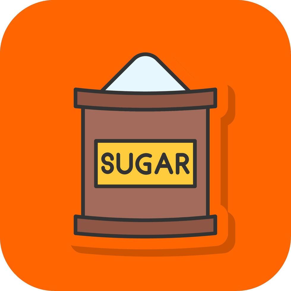 Sugar Bag Filled Orange background Icon vector