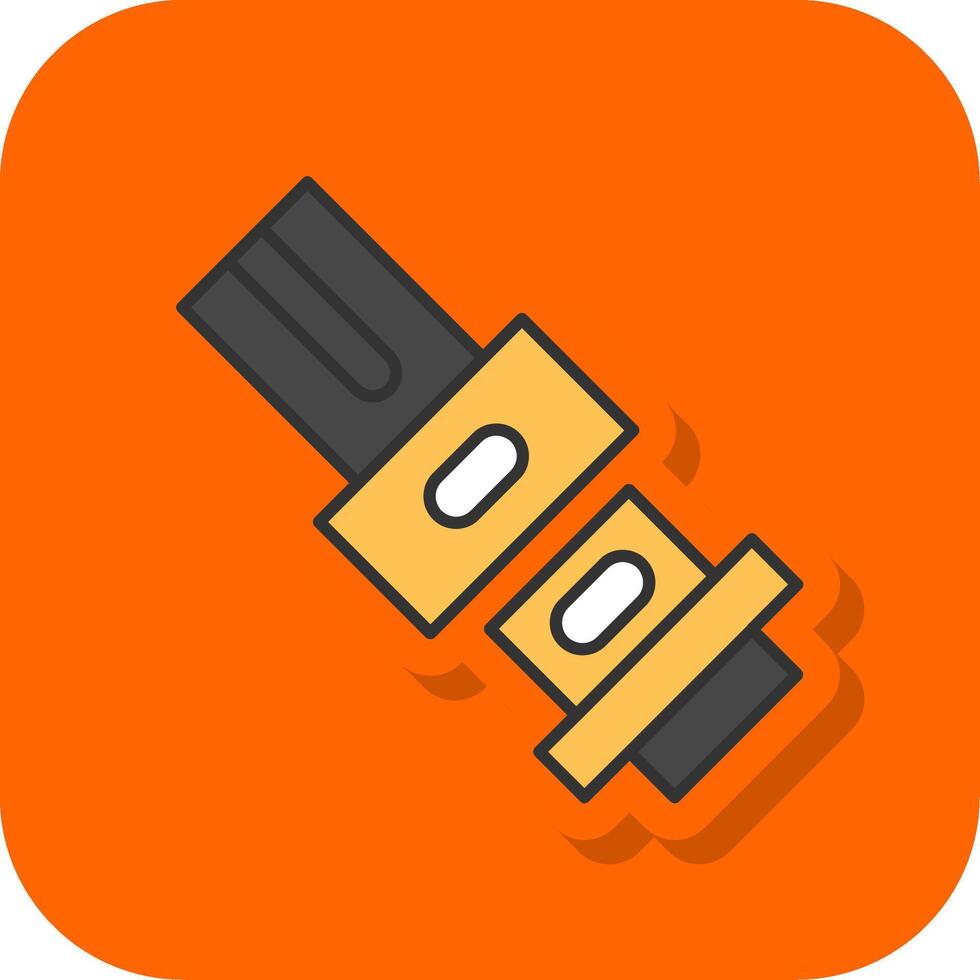 Belt Filled Orange background Icon vector