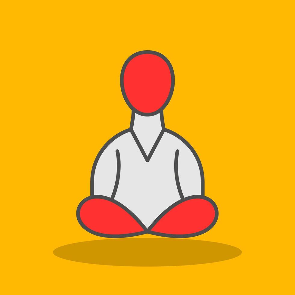 Meditation Filled Shadow Icon vector