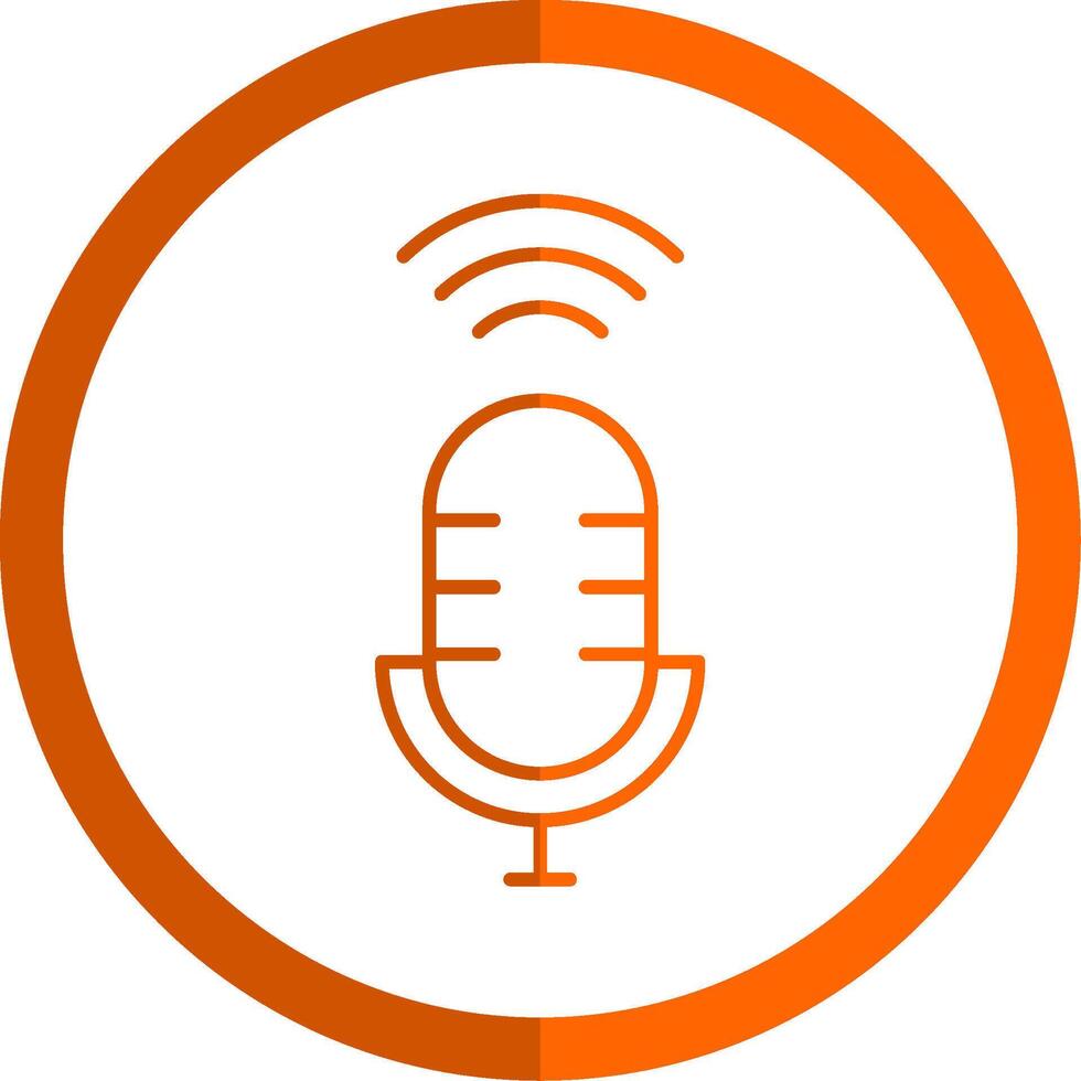 Voice Assistant Line Orange Circle Icon vector