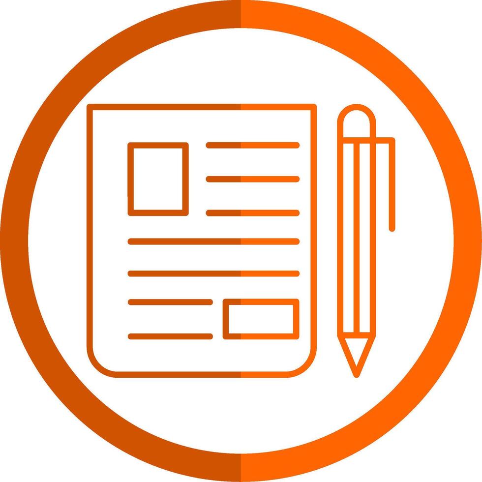 Blog línea naranja circulo icono vector