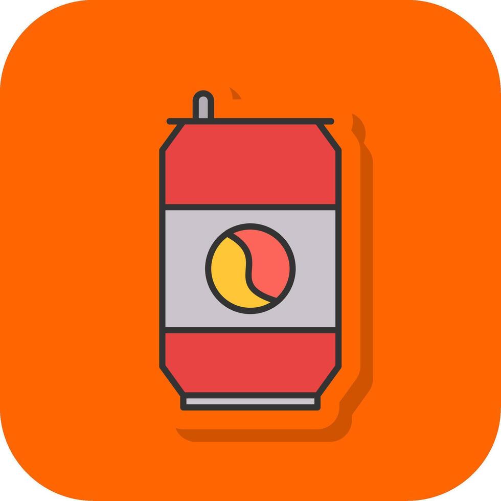 Soda Can Filled Orange background Icon vector