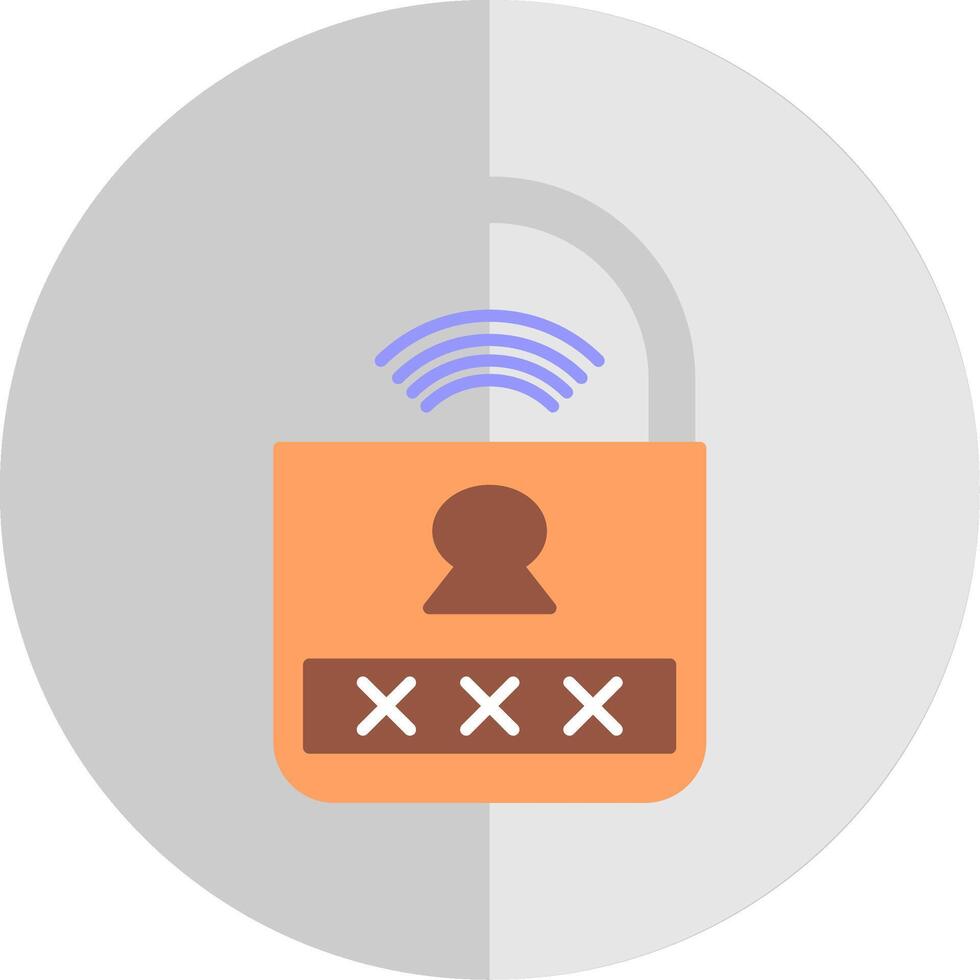 Smart Lock Flat Scale Icon vector