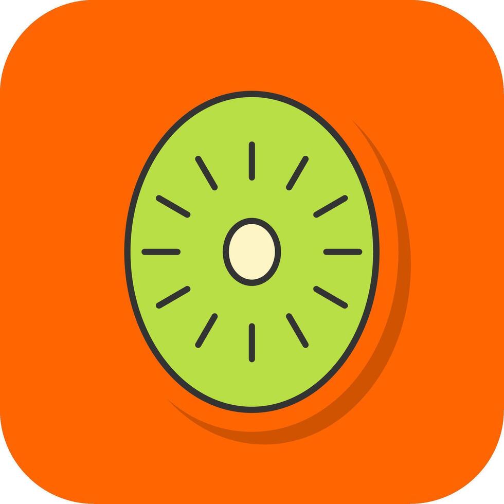 Kiwi Filled Orange background Icon vector