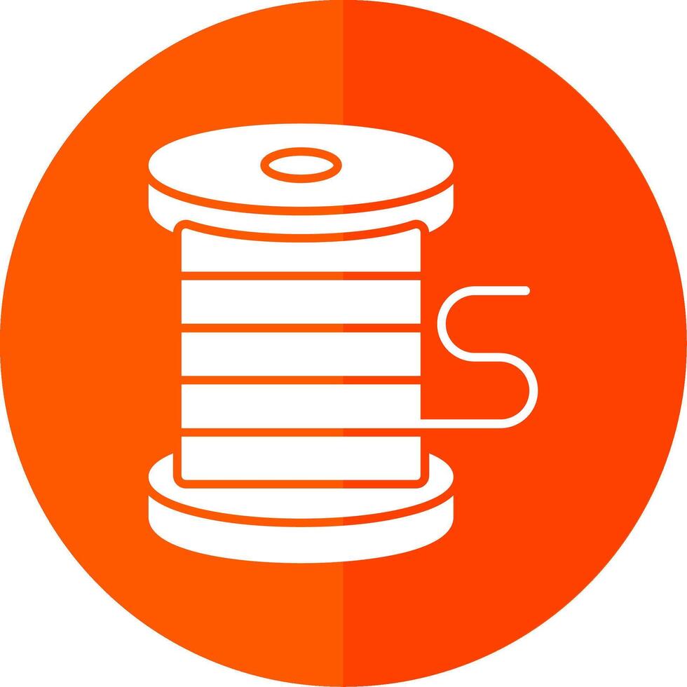 Thread Glyph Red Circle Icon vector