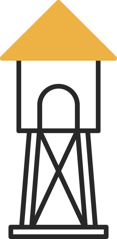 Watchtower Skined Filled Icon vector