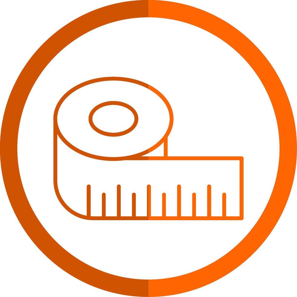 regla línea naranja circulo icono vector