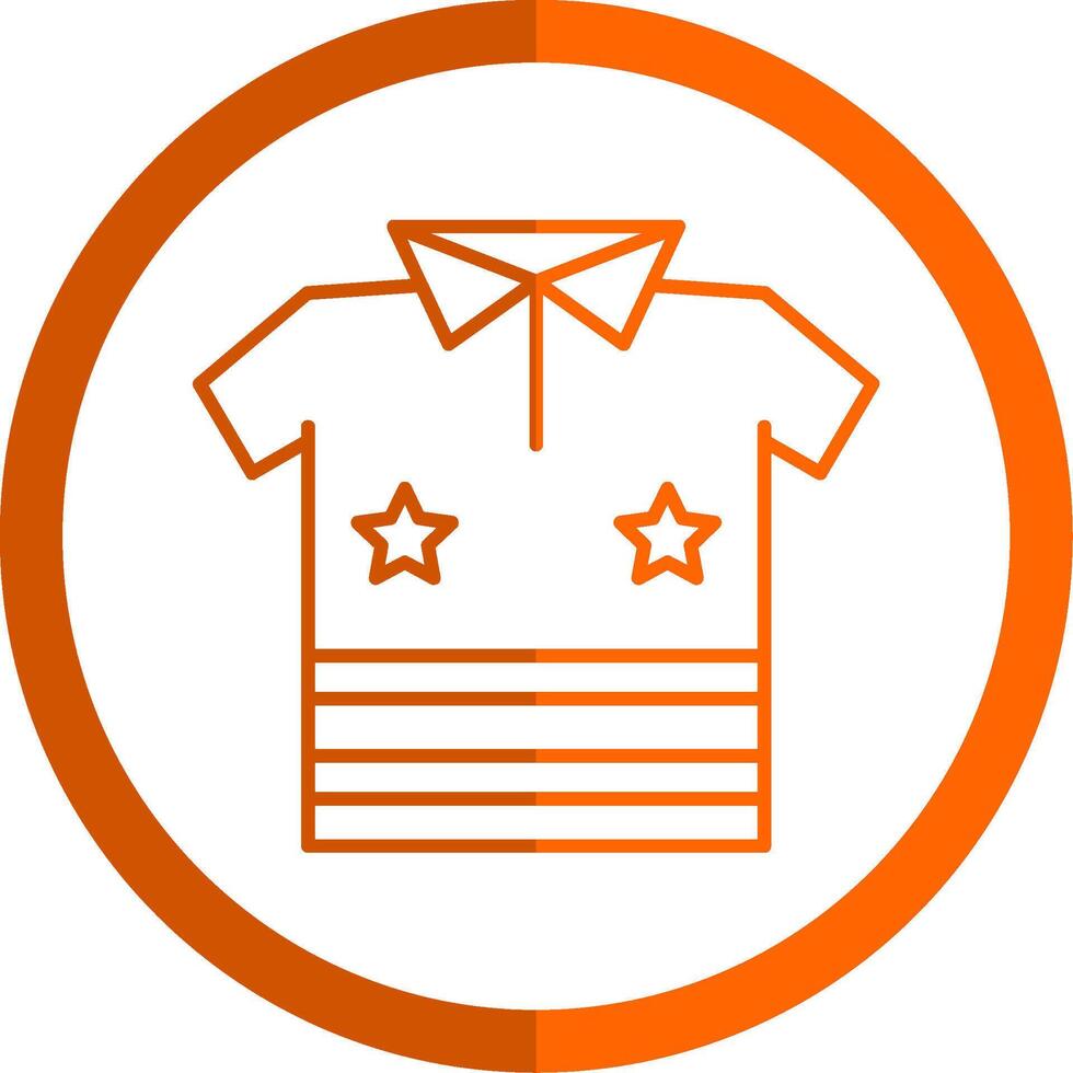 camisa línea naranja circulo icono vector