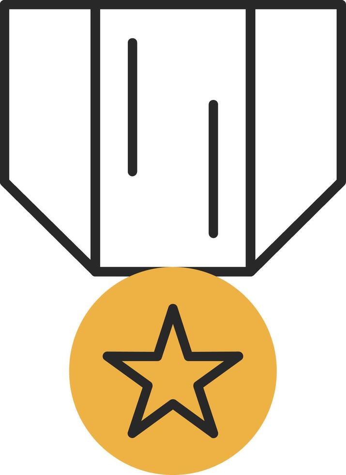 medalla de honor desollado lleno icono vector