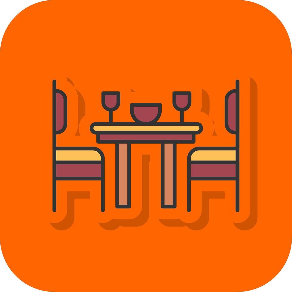 Dining Room Filled Orange background Icon vector