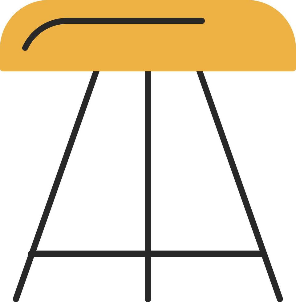 Stool Skined Filled Icon vector
