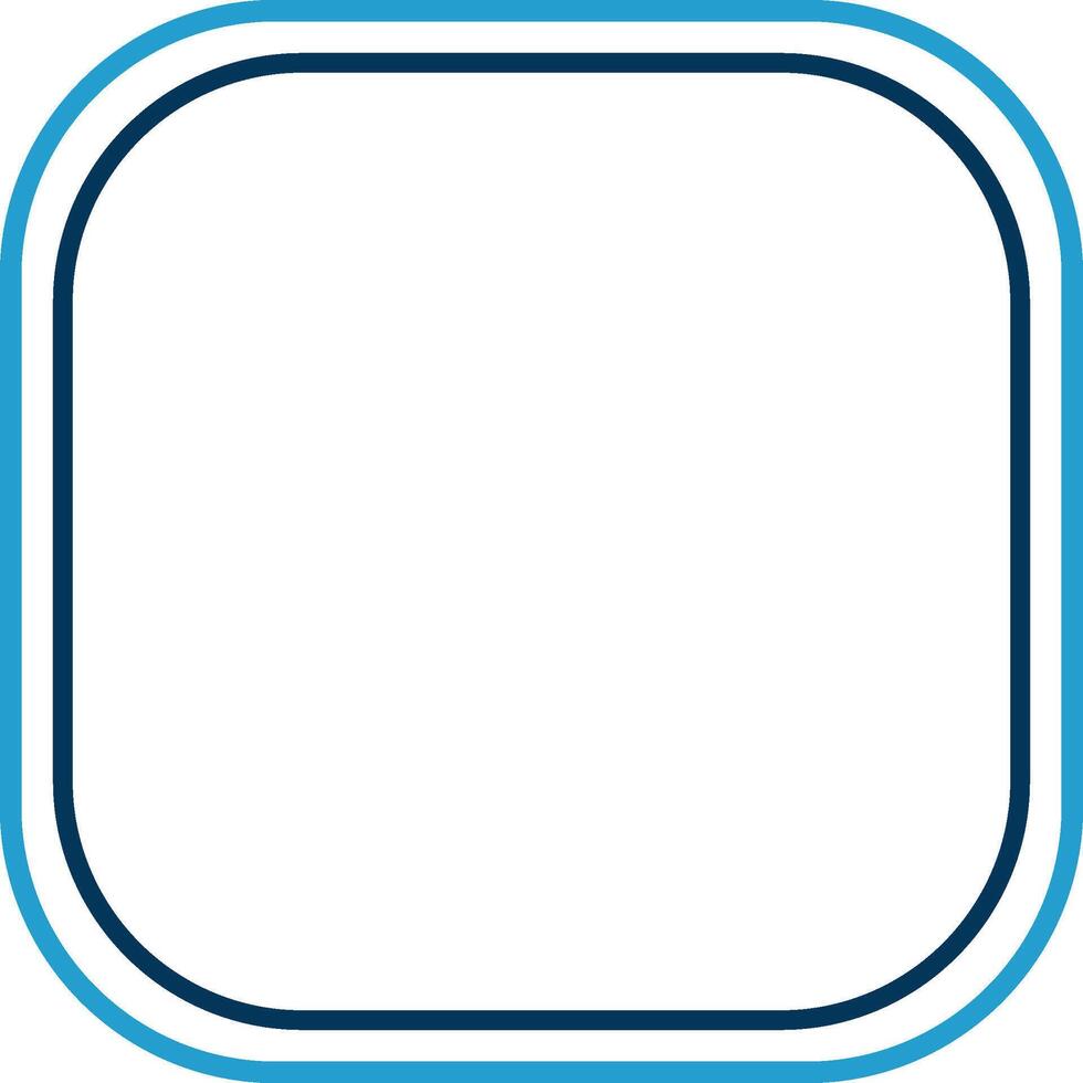 Round Corner Line Blue Two Color Icon vector