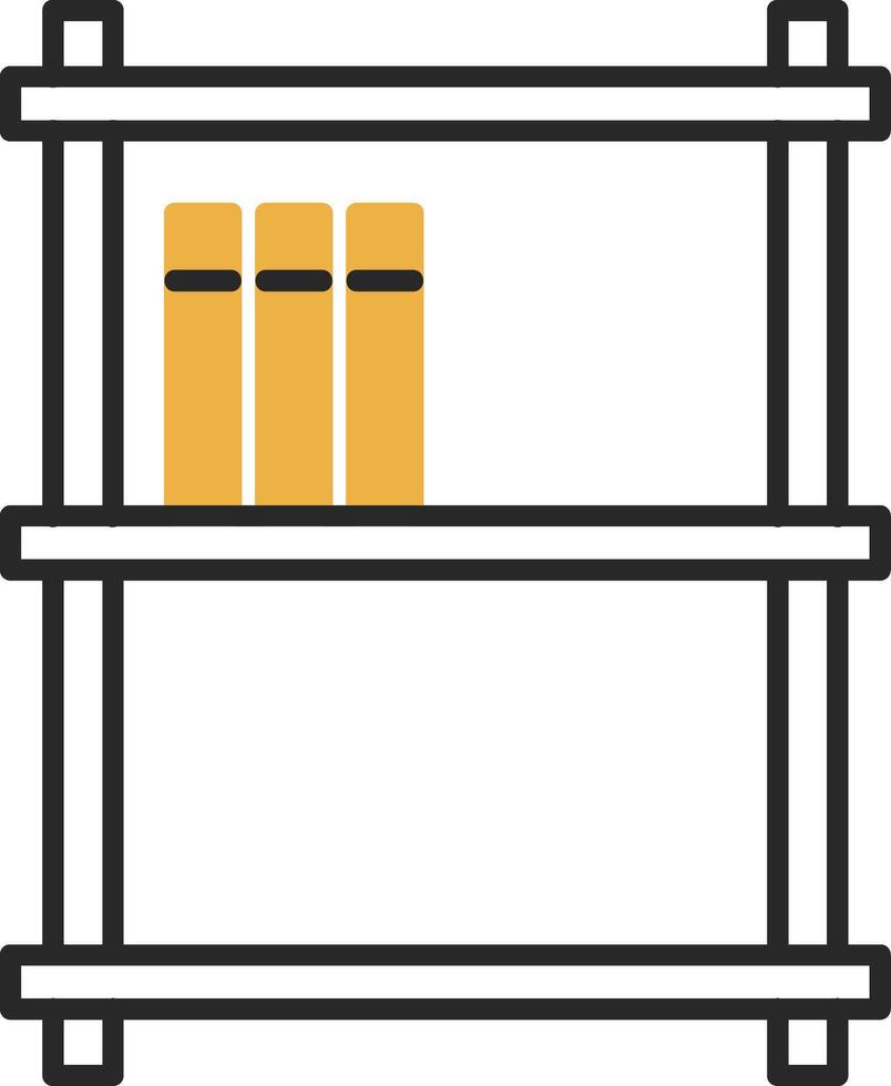 Book Shelves Skined Filled Icon vector