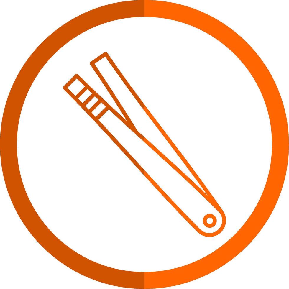 Tweezer Line Orange Circle Icon vector