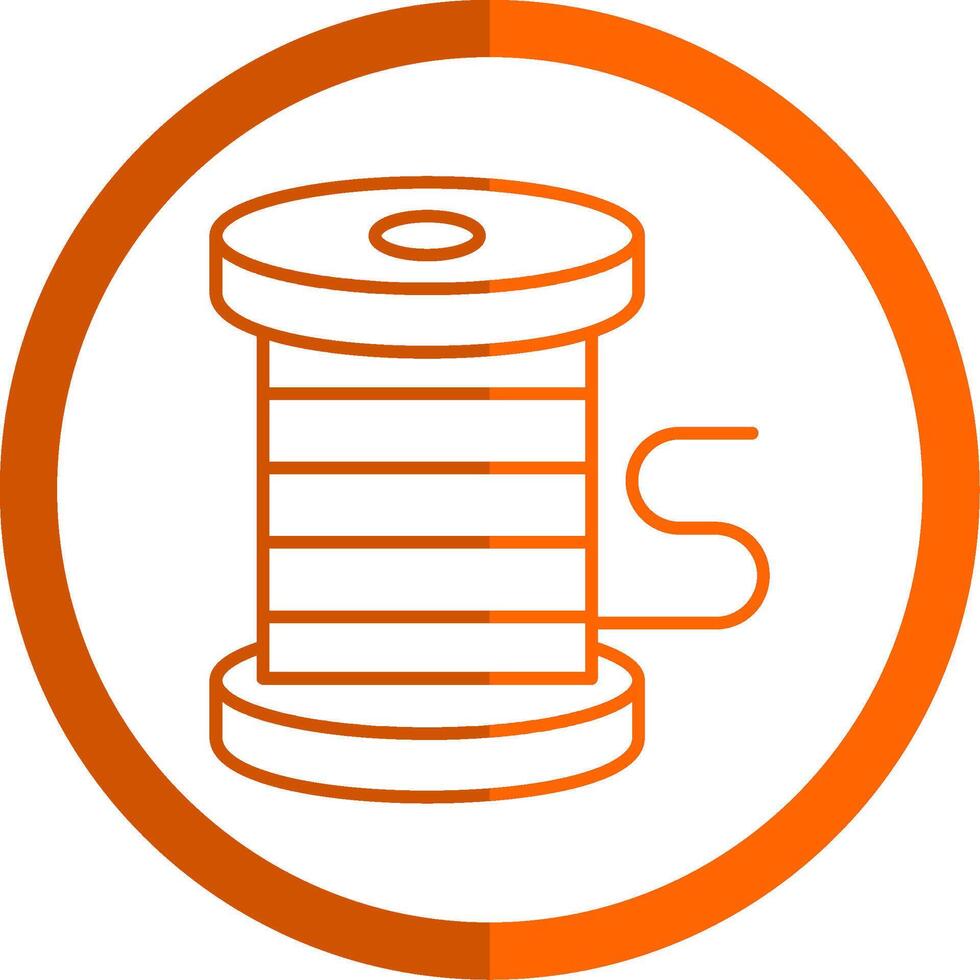 Thread Line Orange Circle Icon vector