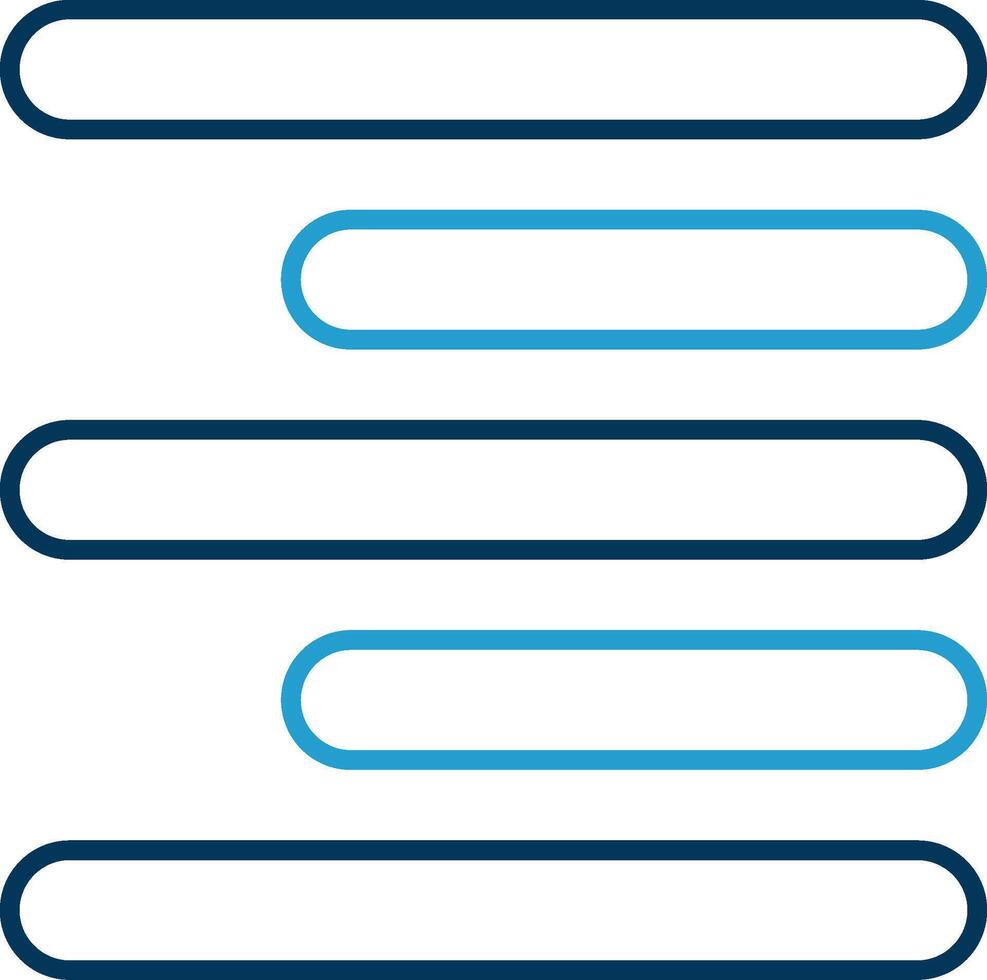 Horizontal Right Align Line Blue Two Color Icon vector