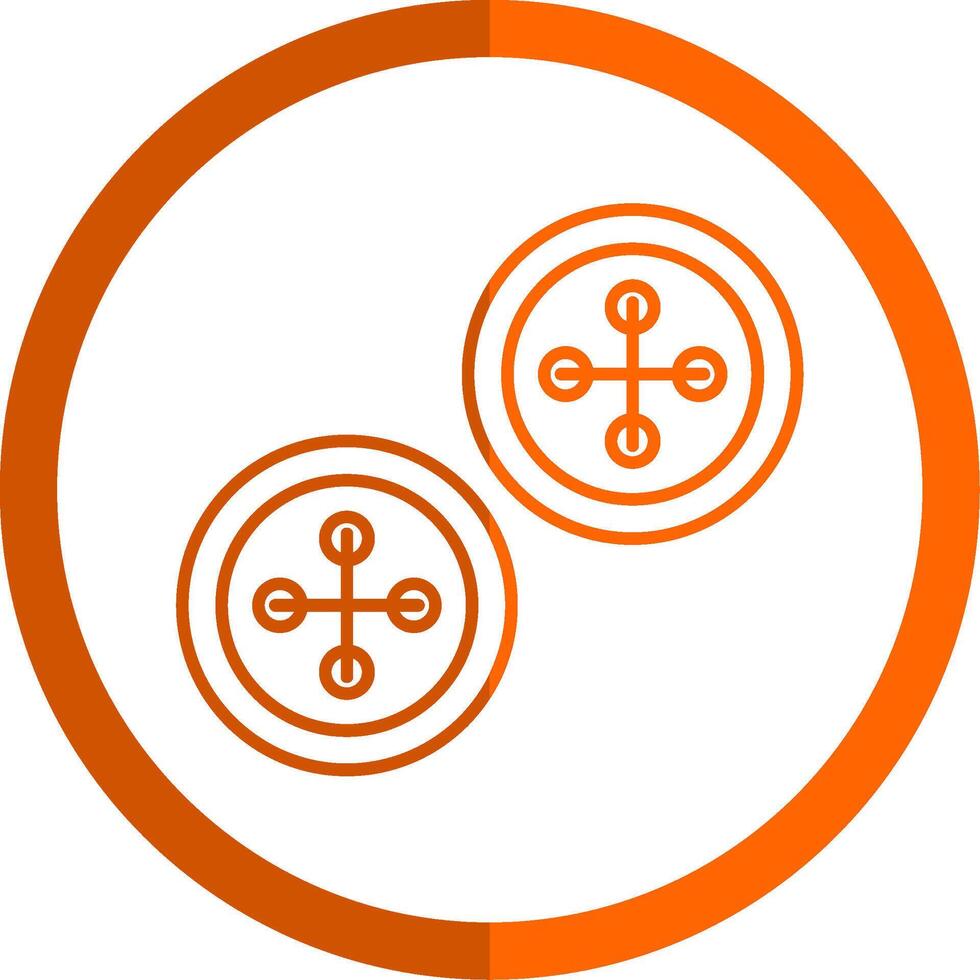 botones línea naranja circulo icono vector