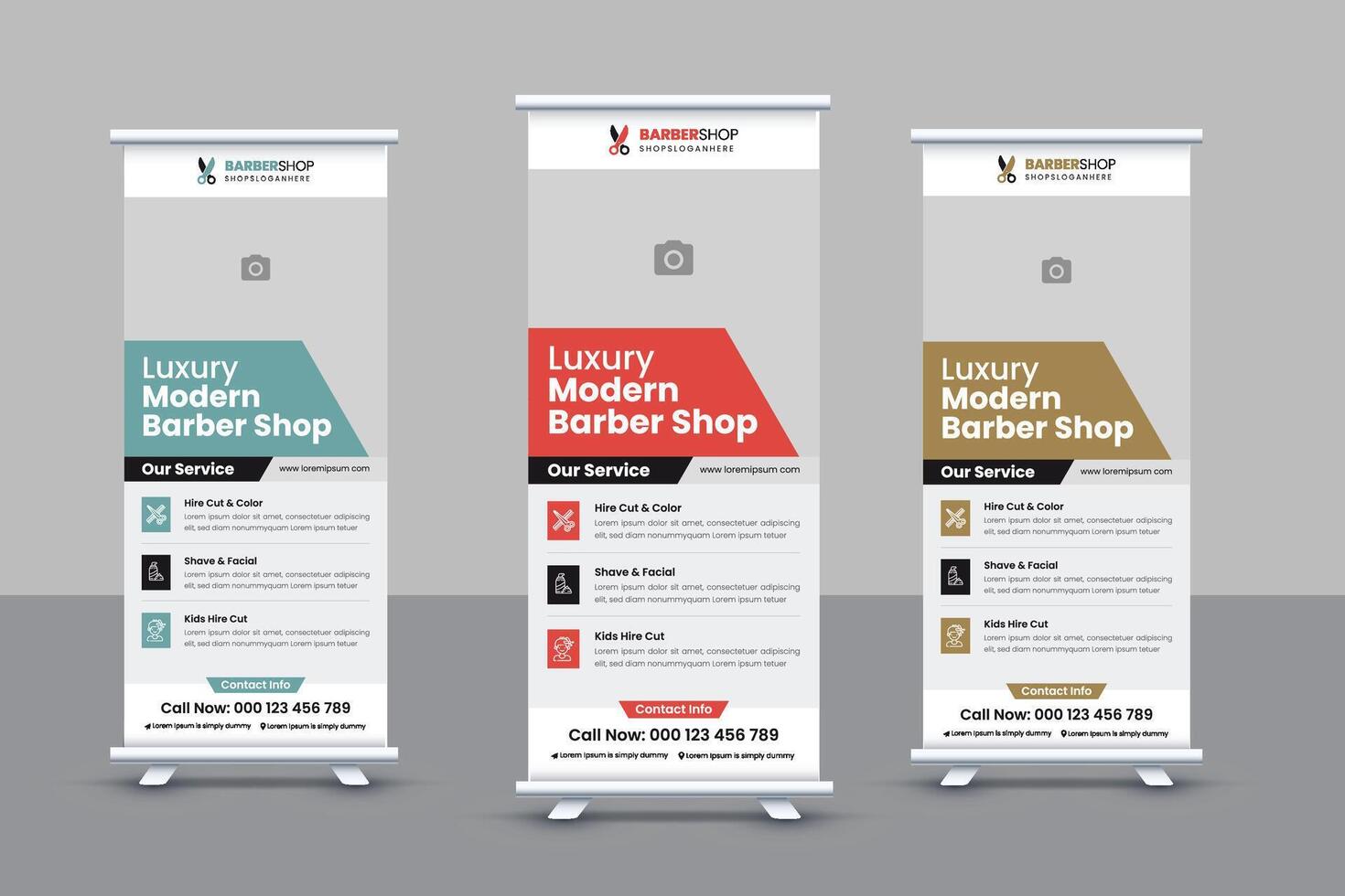 Barbershop Roll Up Banner Template vector