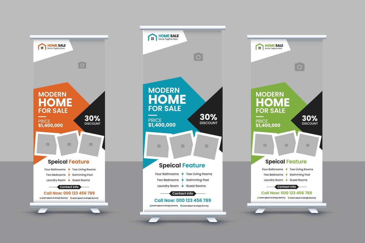 Real Estate Roll-up Design Template vector