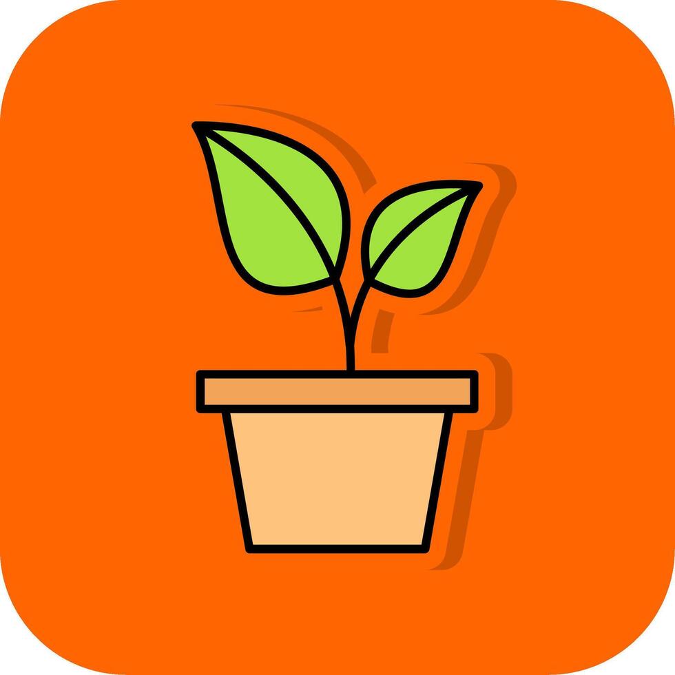 planta lleno naranja antecedentes icono vector