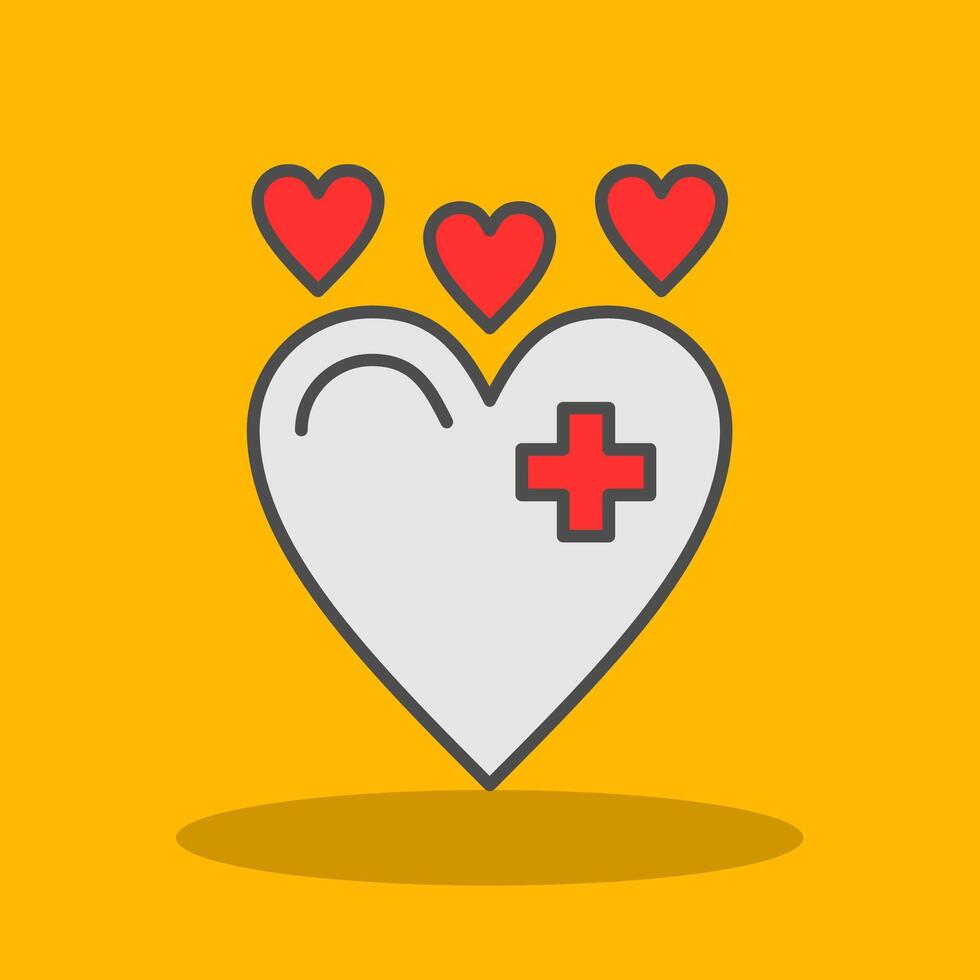 Heart Filled Shadow Icon vector